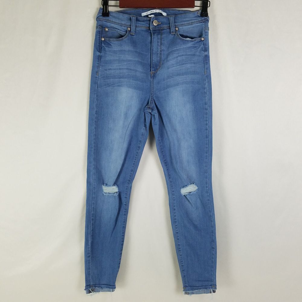 Celebrity Pink Jeans Juniors 3 Blue High Rise Skinny Ankle Denim W26 x‎ L26